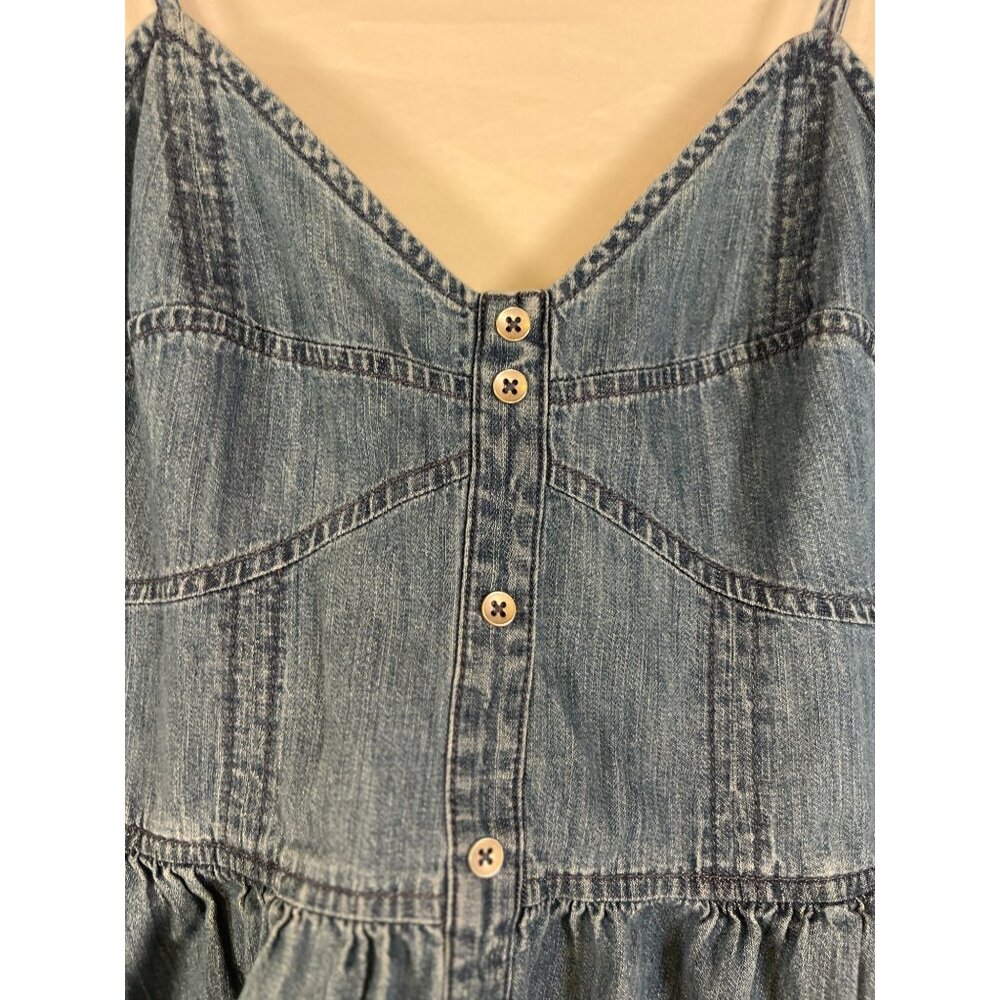 Express Womens Denim Button-Front Mini Dress Size S With Pockets - Picture 6 of 10